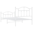 Bowery Hill Rectangular Powder-Coated Steel Twin Bed Frame in White