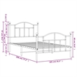Bowery Hill Rectangular Powder-Coated Steel Twin Bed Frame in White