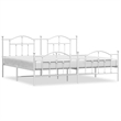 Bowery Hill Rectangular Powder-Coated Steel Full Bed Frame in White