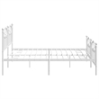 Bowery Hill Rectangular Powder-Coated Steel Full Bed Frame in White