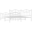 Bowery Hill Rectangular Powder-Coated Steel Full Bed Frame in White