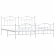 Bowery Hill Rectangular Powder-Coated Steel Full Bed Frame in White