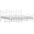 Bowery Hill Rectangular Powder-Coated Steel Full Bed Frame in White