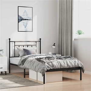 Bowery Hill Contemporary Engineered wood Twin Bed Frame in Black