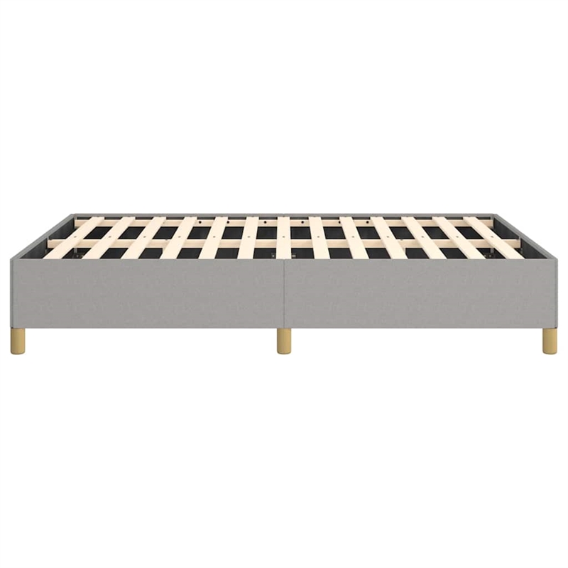 Bowery Hill Engineered Wood Faux Leather Full Bed Frame in Light Gray