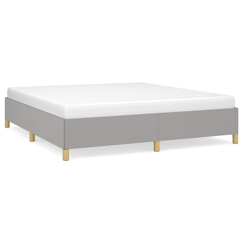 Bowery Hill Contemporary Engineered Wood King Bed Frame in Light Gray