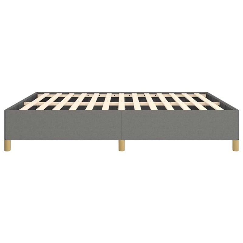 Bowery Hill Engineered Wood King Bed Frame in Dark Gray Fabric