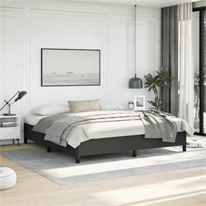 Bowery Hill Contemporary Polyester King Bed Frame in Black Finish