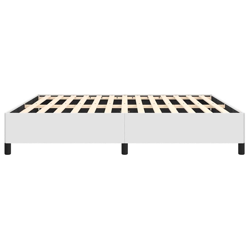 Bowery Hill King Faux Leather Engineered Wood Bed Frame in White