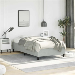 Bowery Hill Twin 13.8&quot Without Headboard Bed Frame in Light Gray