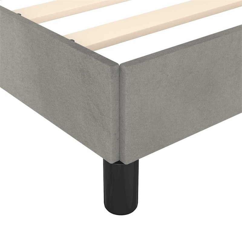 Bowery Hill Contemporary Twin XL Engineered Wood Bed Frame in Light Grey