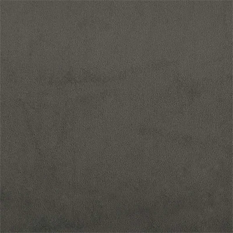 Bowery Hill Engineered Wood Velvet Twin Bed Frame in Dark Gray
