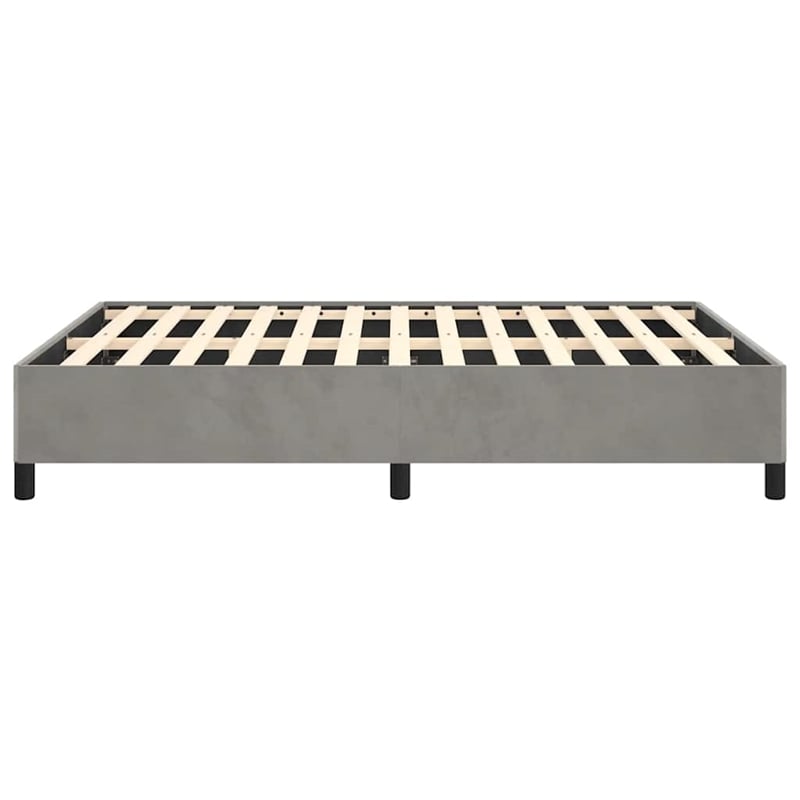 Bowery Hill Engineered Wood Faux Leather Full Bed Frame in Light Gray