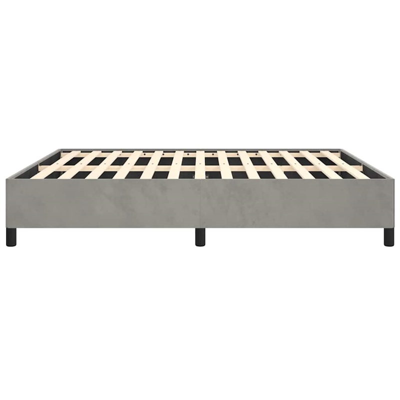 Bowery Hill Contemporary Queen Engineered Wood Bed Frame in Light Gray