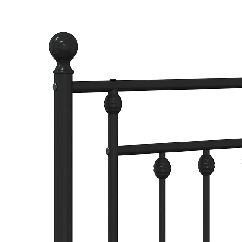 Bowery Hill Rectangular Powder-Coated Steel Full Bed Frame in Black