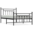 Bowery Hill Rectangular Steel Single Industrial Bed Frame in Black