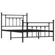 Bowery Hill Rectangular Steel Single Industrial Bed Frame in Black