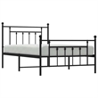 Bowery Hill Rectangular Steel Single Industrial Bed Frame in Black