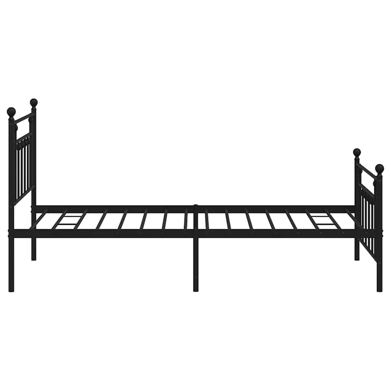 Bowery Hill Rectangular Steel Single Industrial Bed Frame in Black