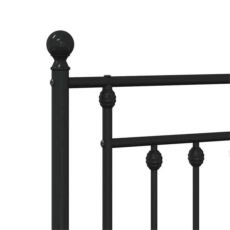 Bowery Hill Rectangular Steel Single Industrial Bed Frame in Black