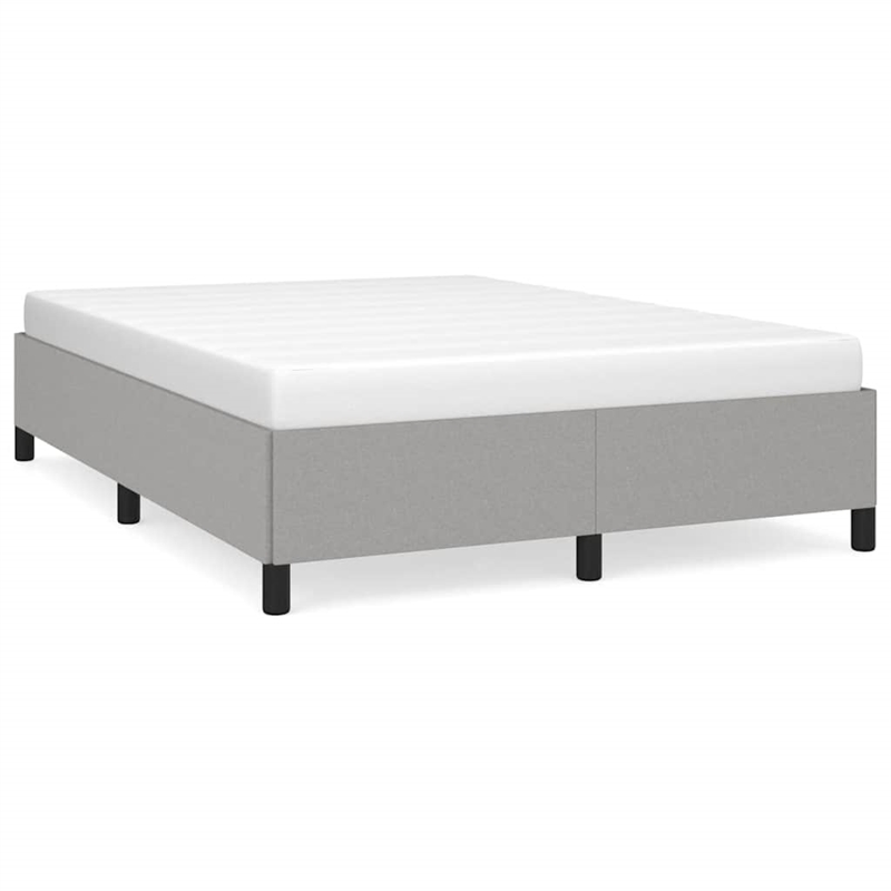 Bowery Hill Engineered Wood Faux Leather Full Bed Frame in Light Gray