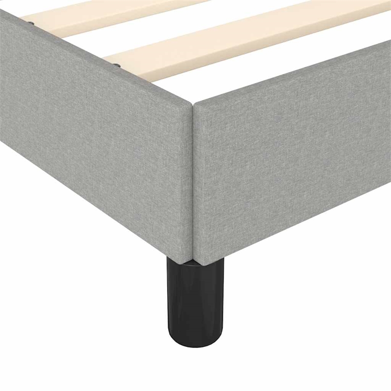 Bowery Hill Engineered Wood Faux Leather Full Bed Frame in Light Gray