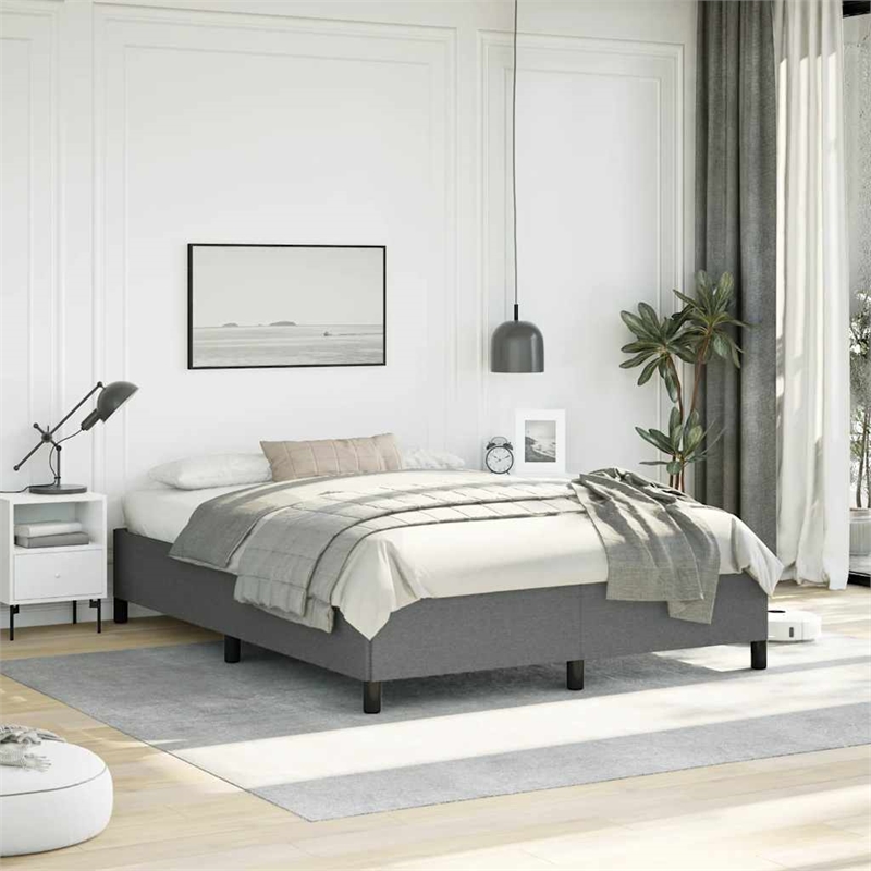 Bowery Hill Contemporary Engineered Wood Queen Bed Frame in Dark Gray