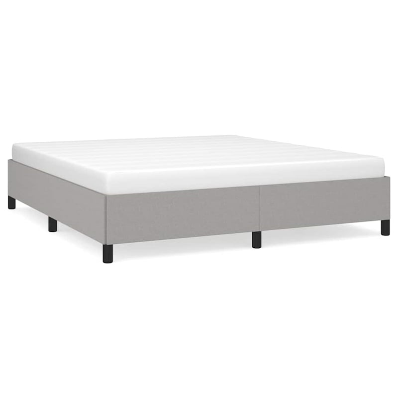 Bowery Hill Contemporary Engineered Wood King Bed Frame in Light Grey