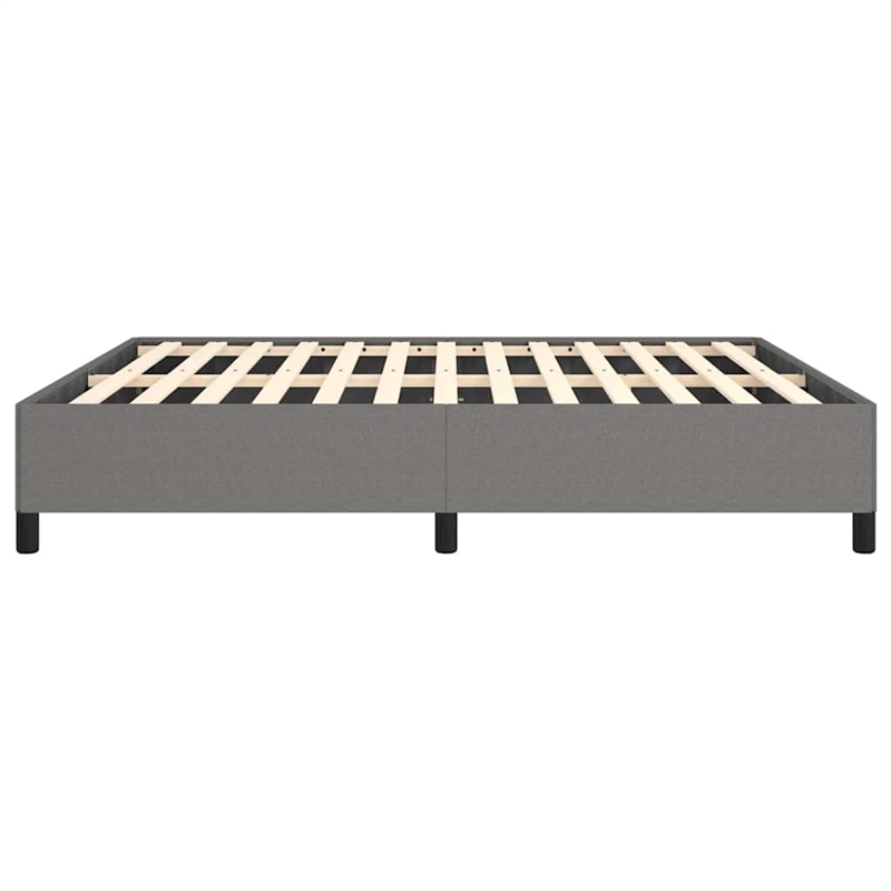 Bowery Hill Engineered Wood King Bed Frame in Dark Gray Fabric