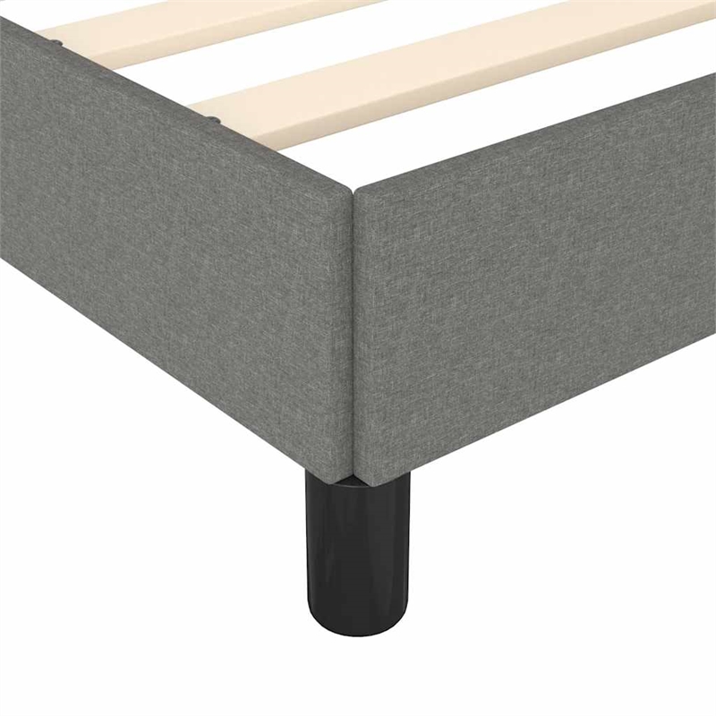 Bowery Hill Engineered Wood King Bed Frame in Dark Gray Fabric