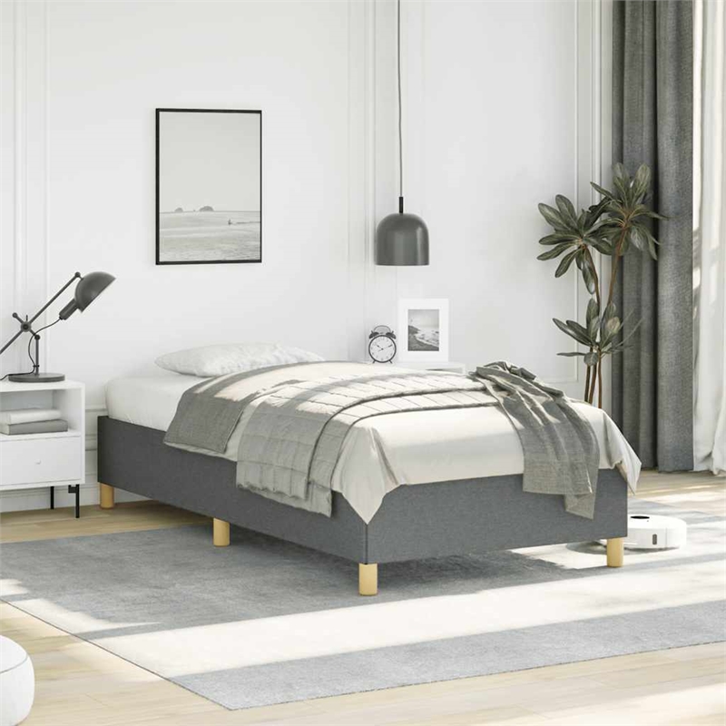Bowery Hill Contemporary Engineered Wood Twin XL Bed Frame in Dark Gray