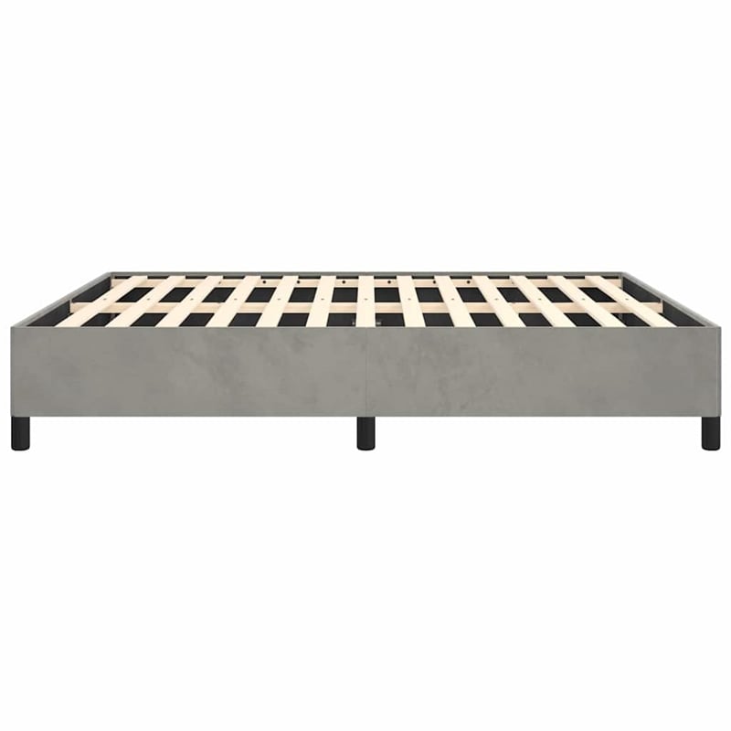Bowery Hill Contemporary Velvet California King Bed Frame in Light Grey
