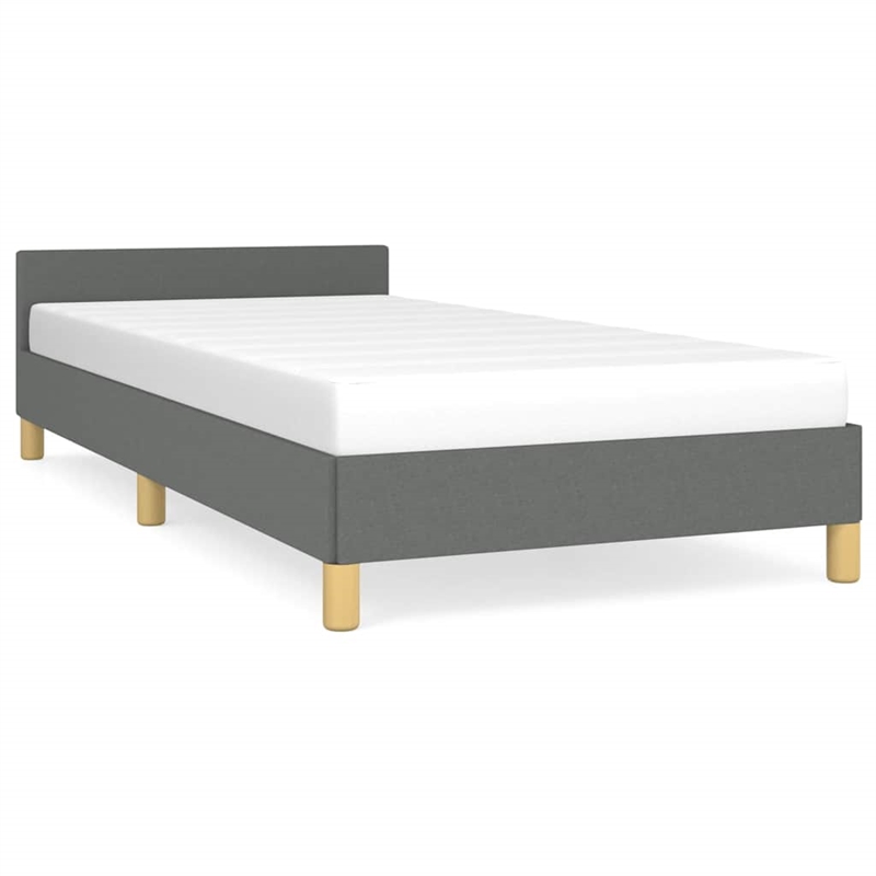 Bowery Hill Engineered Wood Twin XL Bed Frame with Headboard in Dark Gray