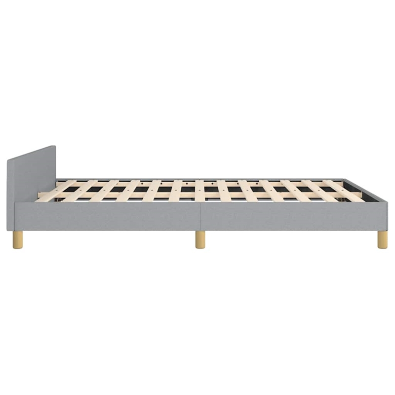 Bowery Hill Contemporary Full With Headboard Bed Frame in Light Gray