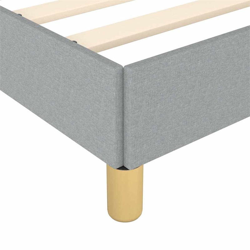 Bowery Hill Contemporary Full With Headboard Bed Frame in Light Gray