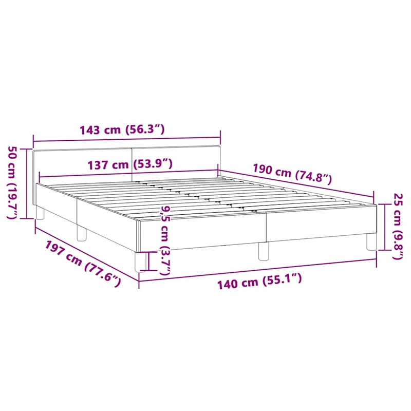Bowery Hill Contemporary Full With Headboard Bed Frame in Light Gray