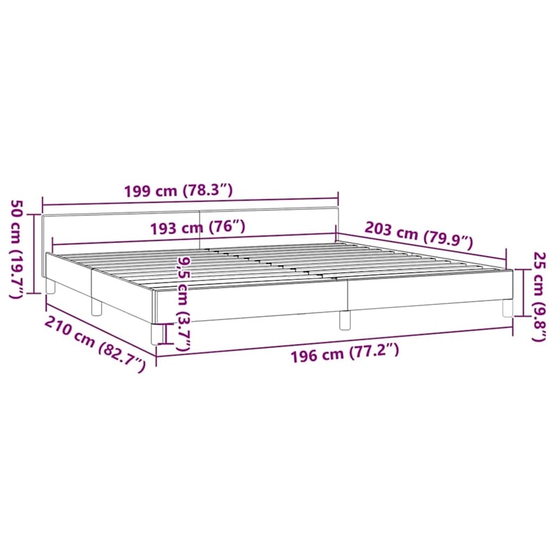 Bowery Hill Contemporary King Bed Frame With Headboard in Light Gray