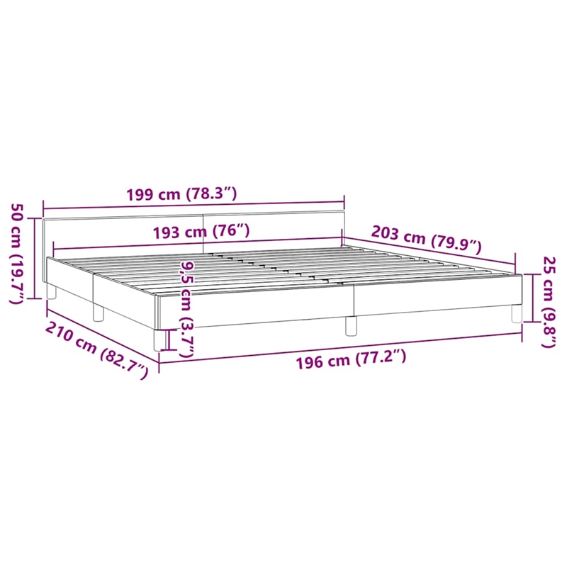 Bowery Hill Engineered Wood King Bed Frame with Headboard in Dark Gray Fabric