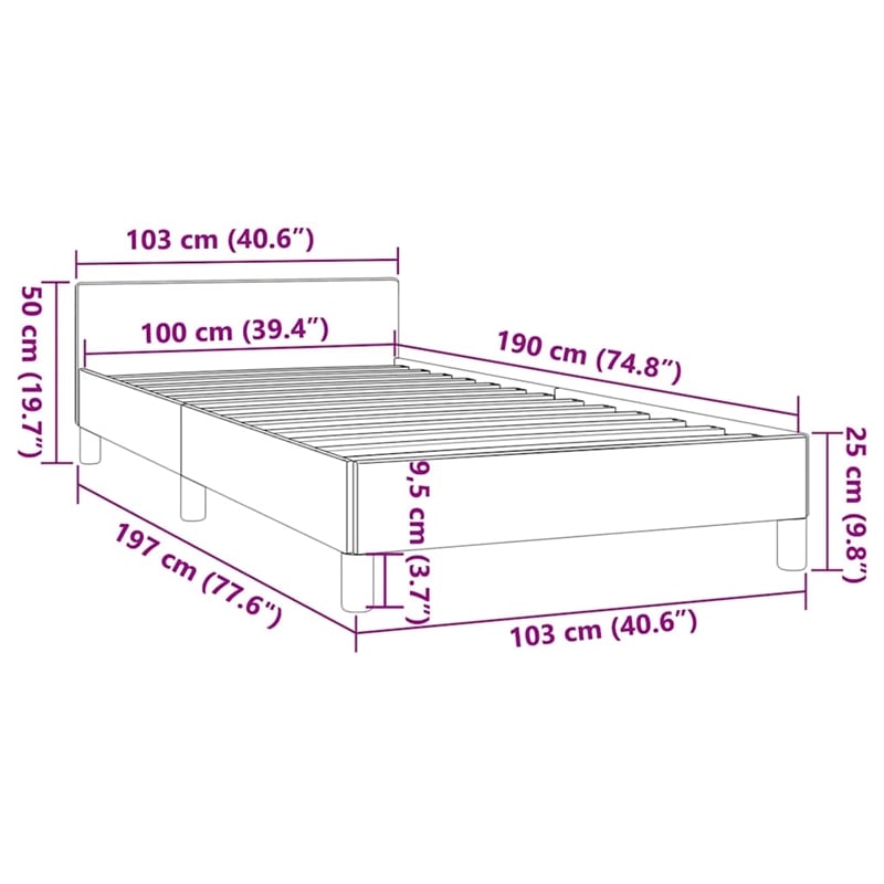 Bowery Hill Engineered Wood Twin Bed Frame with Headboard in Dark Gray