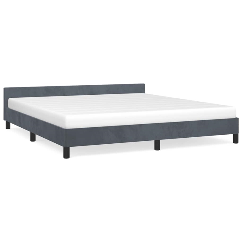 Bowery Hill Engineered Wood California King Bed Frame with Headboard - Dark Gray