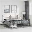 Bowery Hill Rectangular Industrial Steel Full Bed Frame in Black