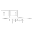 Bowery Hill Rectangular Powder-Coated Steel Full Bed Frame in White