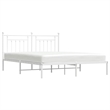 Bowery Hill Rectangular Powder-Coated Steel Full Bed Frame in White