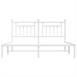 Bowery Hill Rectangular Powder-Coated Steel Full Bed Frame in White