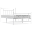 Bowery Hill Rectangular Powder-Coated Steel Twin Bed Frame in White