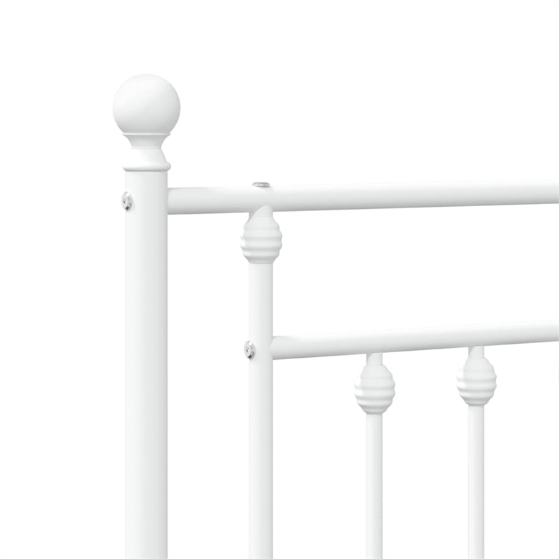 Bowery Hill Rectangular Powder-Coated Steel Twin Bed Frame in White