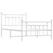 Bowery Hill Rectangular Powder-Coated Steel Twin Bed Frame in White