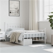 Bowery Hill Rectangular Powder-Coated Steel Twin Bed Frame in White