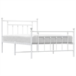 Bowery Hill Rectangular Powder-Coated Steel Twin Bed Frame in White