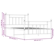 Bowery Hill Rectangular Powder-Coated Steel Twin Bed Frame in White